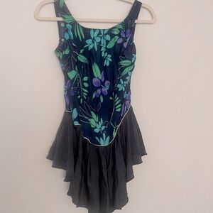 Floral One-Piece Swimsuit with Skirt